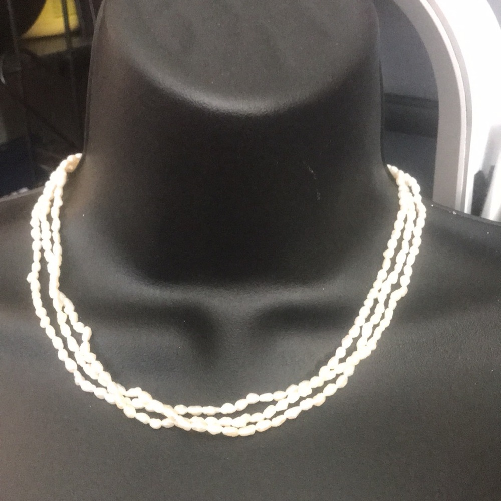 Vintage | 3 Layer | Baroque Pearl | Necklace | Approx. 16”
